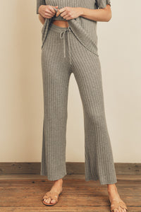Cozy Ribbed Knit Sweatpants - Cool Grey – Blush Boutique