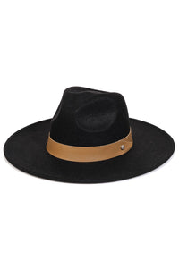 Pinched Brimmed Hat - Black