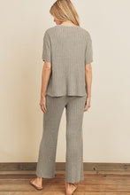 Load image into Gallery viewer, Cozy Ribbed Knit Tee - Cool Grey