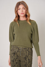 Load image into Gallery viewer, Tatiana Mutton Sleeve Solid Sweater - Olive