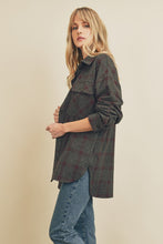 Load image into Gallery viewer, Subtle Plaid Oversized Shirt Jacket - Charcoal