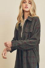 Load image into Gallery viewer, Subtle Plaid Oversized Shirt Jacket - Charcoal