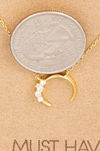 Load image into Gallery viewer, Mini Crescent Moon Pendant Necklace - Gold