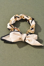Load image into Gallery viewer, Silk Scarf Bracelet - Gold/Ivory