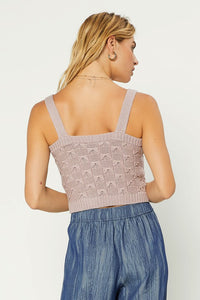 Textured Sweater Tank Top - Dusty Pink