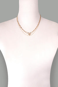 Triple Chain Layered Necklace - Gold
