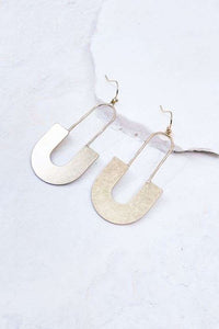 Arch Drop Earrings - Worn Gold