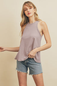 High Neck Flared Tank Top- Multiple Colors