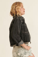 Load image into Gallery viewer, Denim Woven Jacket - Black
