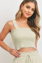 Load image into Gallery viewer, Smocked Crop Tank - Green Multi