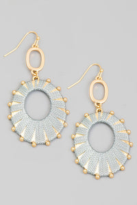 Oval Chain Drop Earrings - More Colors