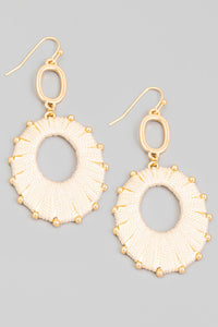 Oval Chain Drop Earrings - More Colors