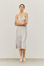 Load image into Gallery viewer, Satin Printed Flower Slip Dress - Mist
