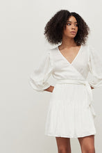 Load image into Gallery viewer, Surplice Self Tie Tiered Dress - Off White