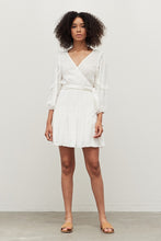 Load image into Gallery viewer, Surplice Self Tie Tiered Dress - Off White