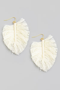 Feather Thread Tassel Drop Earrings - More Colors