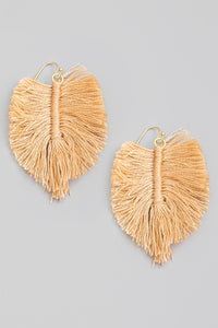 Feather Thread Tassel Drop Earrings - More Colors