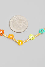Load image into Gallery viewer, Seed Beaded Flower Charm Necklace