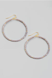 Glass Beaded Circle Drop Earrings - More Colors