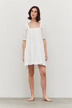 Load image into Gallery viewer, Square Neck Tiered Mini Dress - Off White