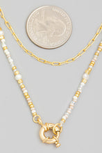 Load image into Gallery viewer, Layered Chain Beaded Circle Charm Necklace - Gold