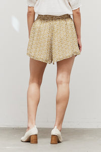 Floral Print Skirt - Chartreuse