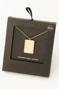Gold Dipped Card Pendant Necklace