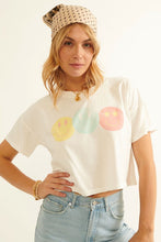 Load image into Gallery viewer, Smiley Cropped Tee - Ivory