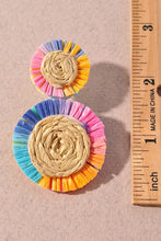 Load image into Gallery viewer, Raffia Circle Drop Earrings - Multiple Colors