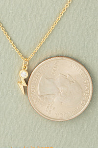 Mini Lightning Pendant Necklace - Gold