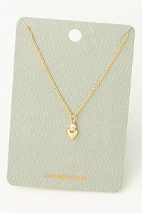 Mini Heart Pendant Necklace - Gold