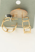 Load image into Gallery viewer, Wire Square Huggie Earrings - Gold