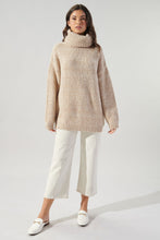 Load image into Gallery viewer, Salt and Pepper Turtleneck Sweater - Oatmeal White