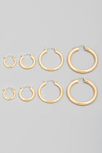 Load image into Gallery viewer, Smooth Assorted Gold Hoop Earrings - Gold