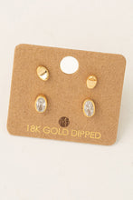 Load image into Gallery viewer, Mini Rhinestone Stud Earrings Set - Gold
