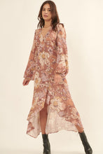 Load image into Gallery viewer, Floral Printed V Neck Dress - Canyon Rose