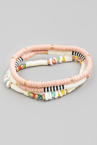 Stones & Stripes Bracelet Set - Natural