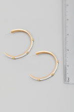 Load image into Gallery viewer, Studded Open Hoops - White