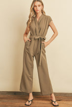 Load image into Gallery viewer, Surplice Collared Jumpsuit - Camel