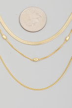 Load image into Gallery viewer, Herringbone Chain Layered Necklace - Gold