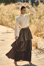 Load image into Gallery viewer, Tiered Ruffle Maxi Skirt - Olive
