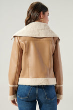 Load image into Gallery viewer, Embers Leather Sheepskin Jacket - Brown/Cream