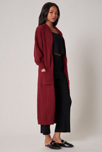 Load image into Gallery viewer, City Girl Duster Cardigan - Burgundy