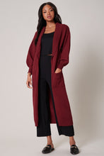 Load image into Gallery viewer, City Girl Duster Cardigan - Burgundy