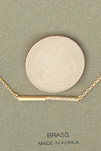 Load image into Gallery viewer, Dainty Thin Bar Charm Necklace - Gold