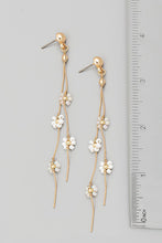 Load image into Gallery viewer, Dainty Floral Chain Fringe Earrings - Gold