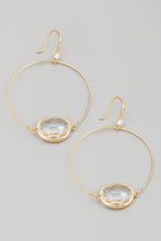 Load image into Gallery viewer, Clear Circle Wire Drop Earrings - Gold