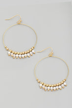 Load image into Gallery viewer, Beaded Circle Wire Cutout Drop Earrings- More Colors