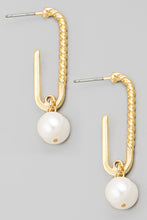 Load image into Gallery viewer, Mini Oval Pearl Drop Earrings - Gold