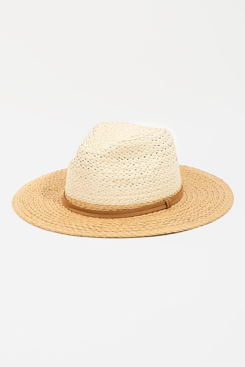 Two Tone Straw Knit Hat- More Colors